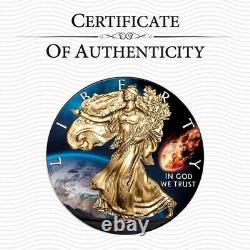 Aigle d'argent US de 2019 1oz avec météorite et certificat d'authenticité