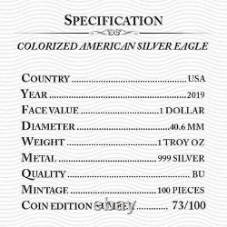 Aigle d'argent US de 2019 1oz avec météorite et certificat d'authenticité