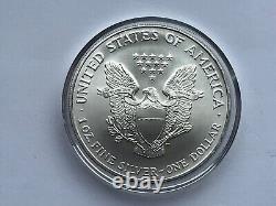 Aigle d'argent américain Liberty 1 once en argent fin 2006 avec relief en or