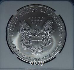 Aigle d'argent américain de 2001 NGC MS70 signé Mercanti