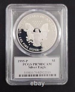 Aigle en argent 1995-P PR70DCAM signé par John Mercanti PCGS