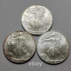 Eagle d'argent américain 1 oz 999 fine 2000, 2001, 2002 ASE