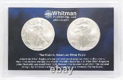 Ensemble de 2 pièces de monnaie en argent américain Aigle argenté 2021 Type 1 & 2 Bullion Snow Mountains LG667