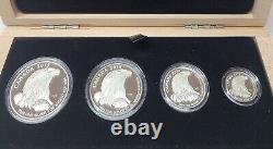Ensemble de 4 pièces fractionnaires en argent fin canadien avec aigle chauve de 2015 et certificat d'authenticité dans une boîte en bois