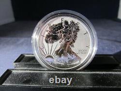 Ensemble de deux pièces de monnaie 1 once d'argent American Eagle 2021 à l'épreuve inversée à 99,9% de pureté, conçu par W & S.