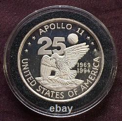La NASA Apollo 11, L'Aigle a Atterri, Un Petit Pas pour l'Homme. Pièce en Argent Pur à 999.