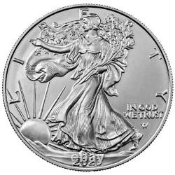 Pièce d'argent American Silver Eagle de 1 once (BU) 2023.999 Fine (Lot de 40) Expédition rapide