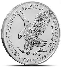 Pièce d'argent américaine American Silver Eagle de 1 oz. 2024.999 fin (BU) Lot de 10. EXPÉDITION MAINTENANT.