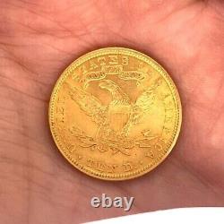 Pièce de 10 dollars Liberty Head de 1907 en forme d'aigle pour pendentif plaqué or jaune 14 carats