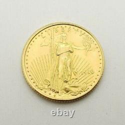 Pièce de 5 dollars en or jaune 14K American Eagle de 1999, pesant 1/10 d'once, représentant la Liberté.