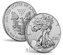 Pièce de monnaie américaine American Eagle en argent d'une once, preuve inverse améliorée 2019 19XE