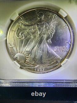 Pièce de monnaie américaine d'un dollar non circulée de l'aigle américain en argent Liberty Walking de 1997